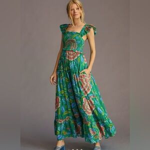 Anthropologie Love the Label Squareneck Midi Dress